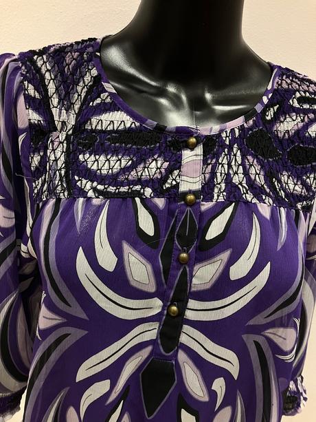 Dámska fialová vzorovaná blúzka s.oliver (m), s.oliver,m