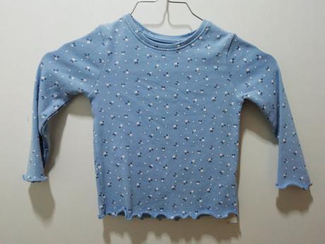 Modré vrúbkované tričko s kvetmi, primark,86