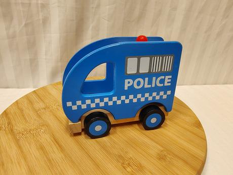 Drevené policajné autíčko, police, 15 cm, 