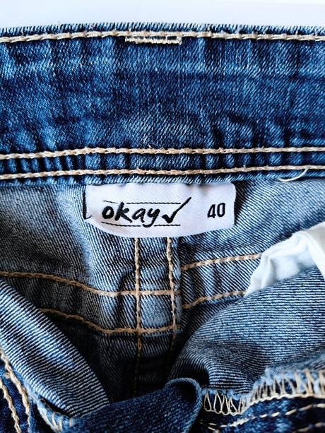 Riflové kraťasy šortky modré, okay,42
