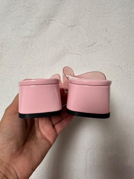 Vinylové ružové sandálky na podpätku zn. zara, zara,40