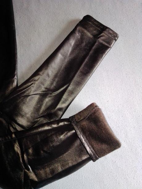 Koženkové legíny oteplené, 146