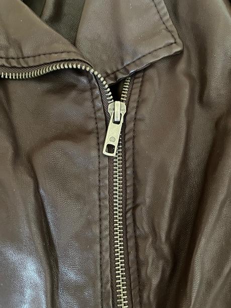 Kožená bunda hnedá, s