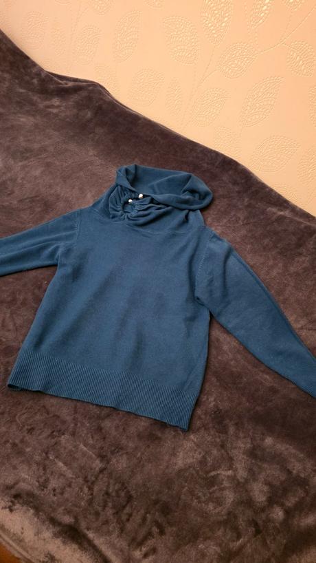 Teply pulovrik  tyrkys, c&a,xl