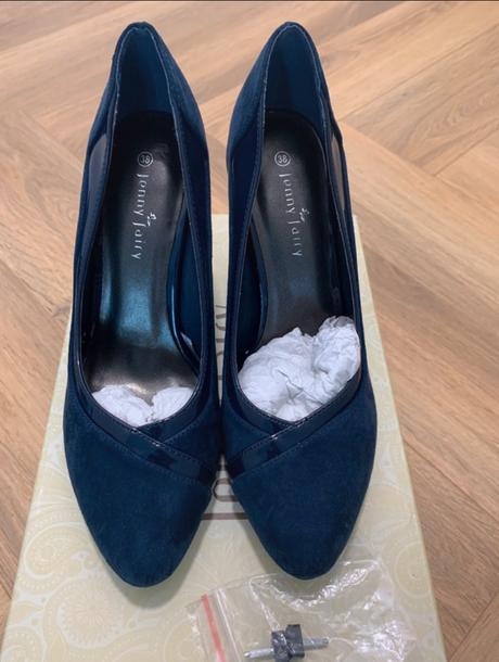 Dámske modré semišové lodičky jenny fairy, 38