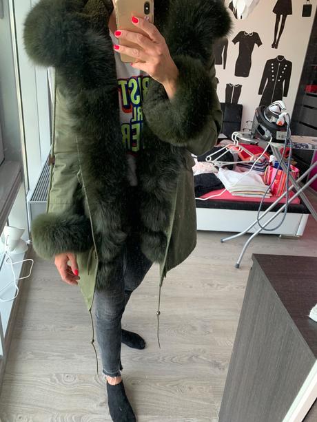 Zimna bunda parka s kozusinkou, m