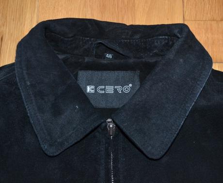 Čierna semišová bunda, 48