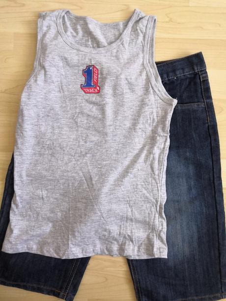Riflové kraťasy + tielko grátis, denim co,158