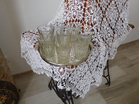 Retro poháre varné sklo na kávičku, 8 kusov,,