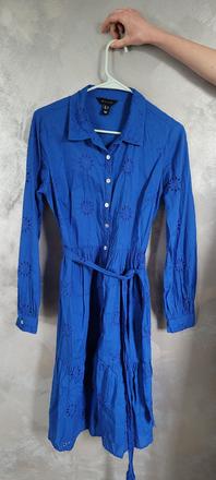 Modre saty vysivane vzory, new look,m