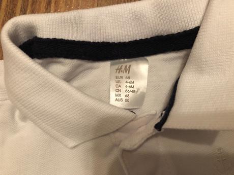 Biele polokošeľové tričko, h&m,68