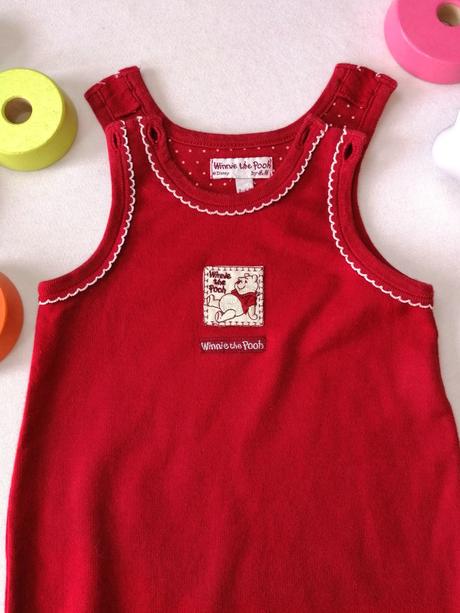 H&m-červené dupačky na ramienka, 62