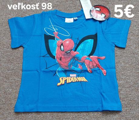 Tričko paw patrol, mickey, spiderman, cars, 92 - 134