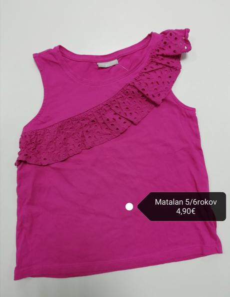 Ružové tielko s volánikom madeira, matalan,116