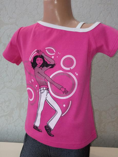 Dievčenské ružové tričko s potlačou, 110