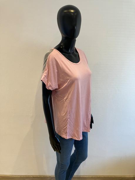 Dámske tričko s výstrihom na chrbte ružové, l / m / s / xl
