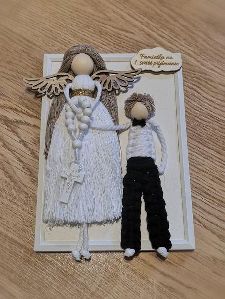 Macrame pamiatka na 1.sv. prijímanie pre chlapca, 