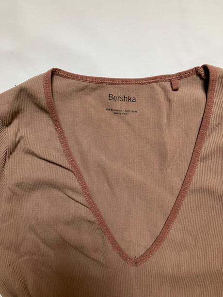 Dámske ružové tričko s dlhým rukávom na cvicenie, bershka,m