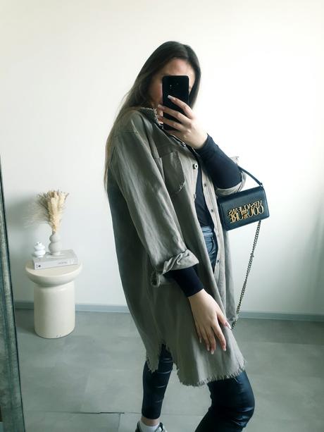 Rifľová oversize košeľa/bundička, 