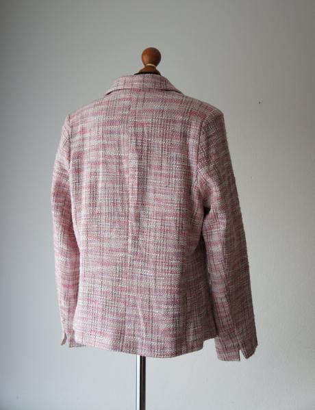 Elegantné ružové tvídové sako/blejzer zn.encadeé, xl