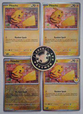 Pokémon karty pikachu (4 ks),