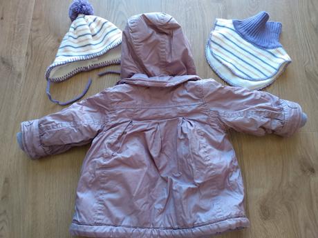 Zimná bunda + čiapka + nákrčník, 74