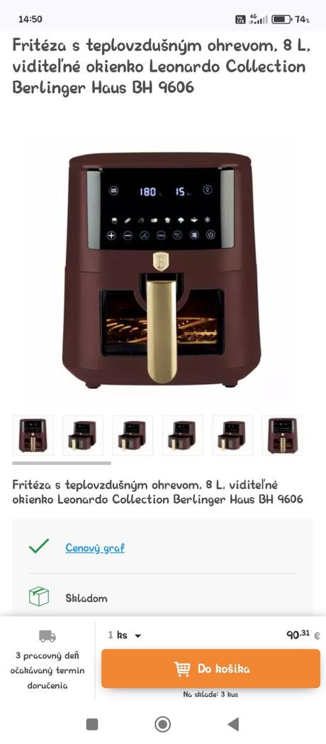 Teplovzdušná friteza berlinger,