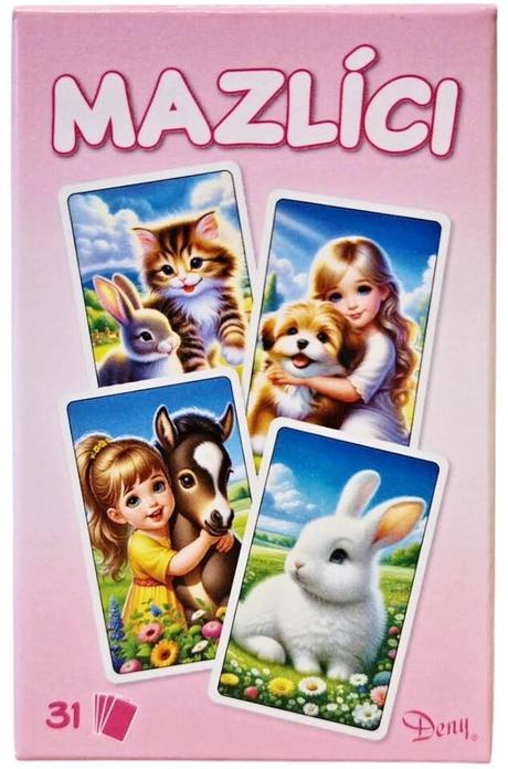 Karty mazlíci ružová 3hry, 