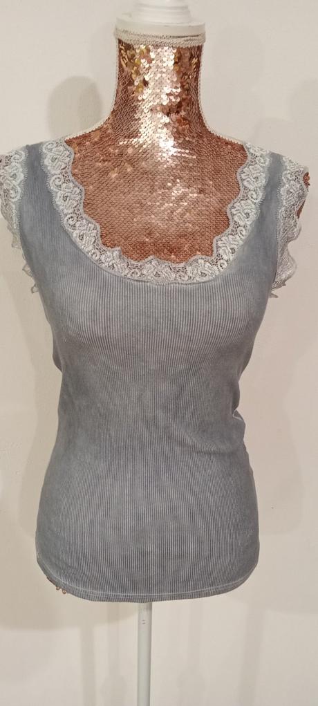 Tielko rebrovane s čipkou, m