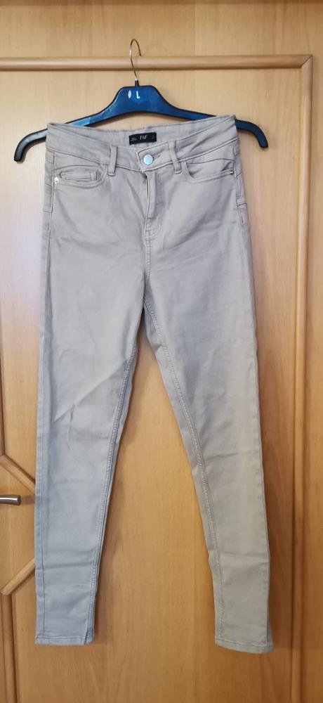 Béžové elastické rifle nové, f&f,36