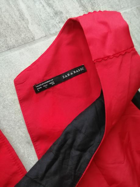 Červené taftové šaty zara,vm-l, zara,l