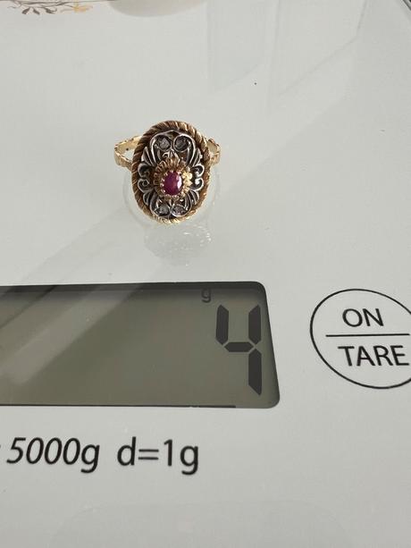 Starozitny prsten zlato a diamanty, 