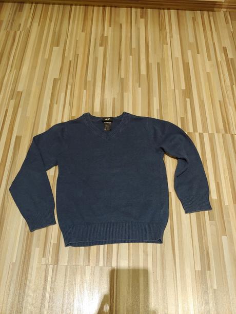 Tmavomodry pulover, h&m,110