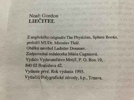 Liečiteľ-prvé vyd.1993,