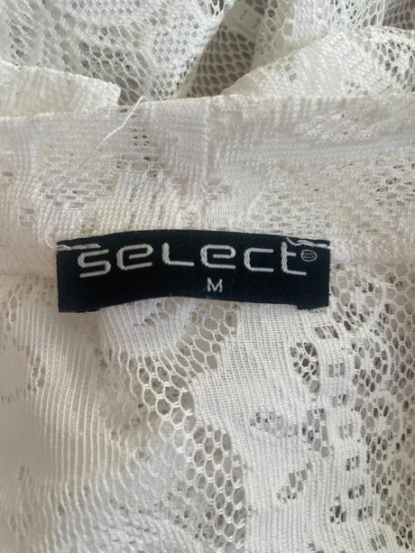 Biely čipkovaný kardigan, select m, m