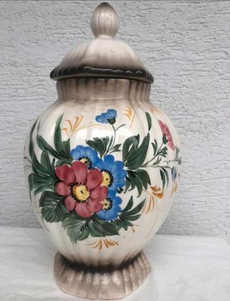 Doza krasna velka talianska rucne malovana 32 cm,