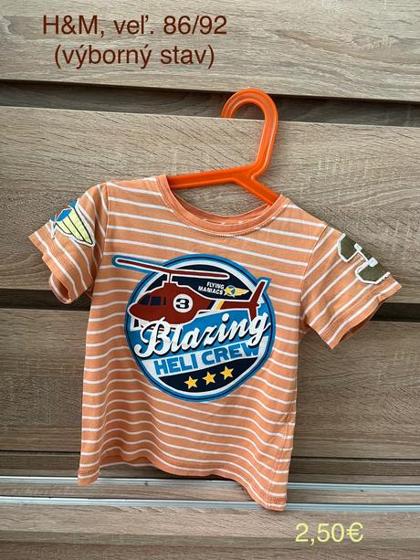 Tričko h&m helikoptéra veľ. 86/92, h&m,92