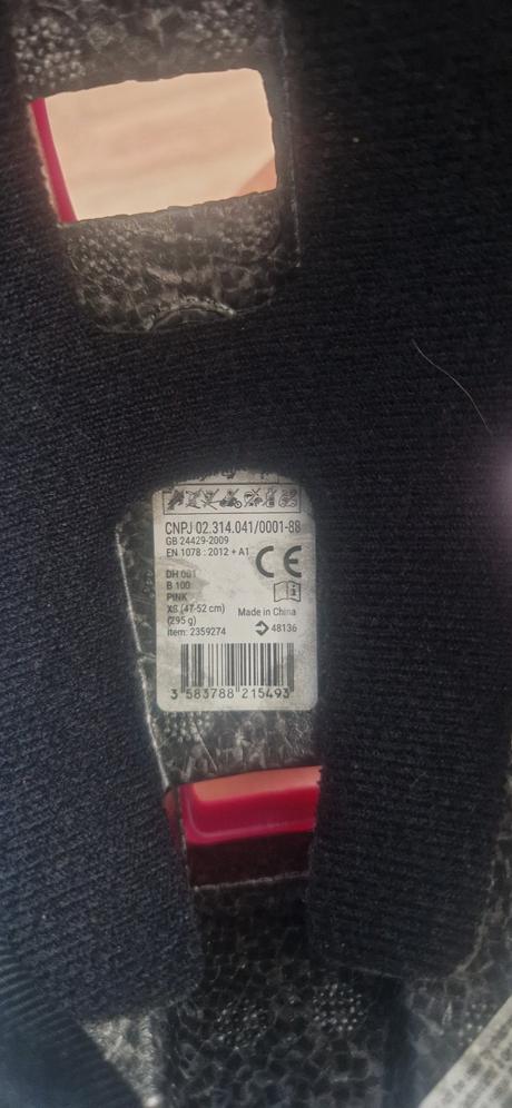 Oxelo detska prilba helma b100 ruzova 47-52 cm, xs