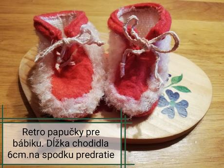 Retro papučky pre bábiku, 