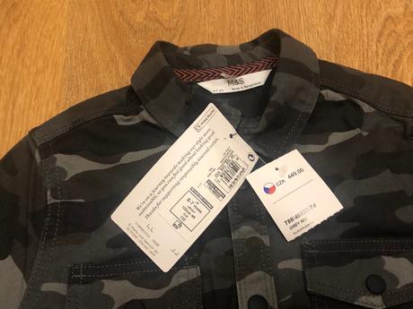 Rifľová maskáčová košeľa, nová, top stav, marks & spencer,122