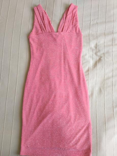 Trblietavé elastické  šaty, orsay,m
