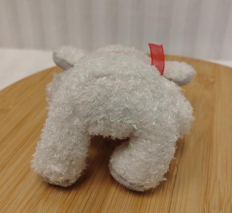 Plyšová bielo sivá myška so srdiečkom, 11 cm, 