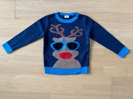 Vianočný sveter so sobom 3-4 roky, f&f,104