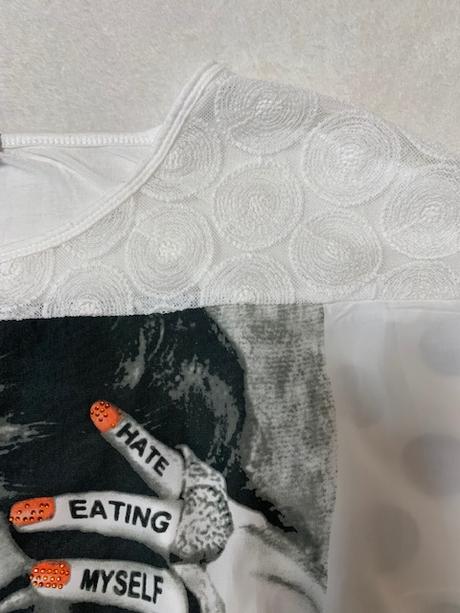 Blúzka s flitrami a tylom na chrbte zn nero bianco, m