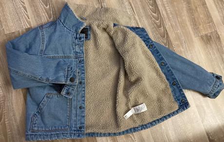 Next krásna oteplená riflová bundička s kožuškom, next,122