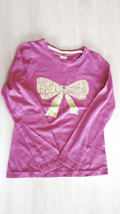 Ružové tričko s mašlou 128/134, tom tailor,128
