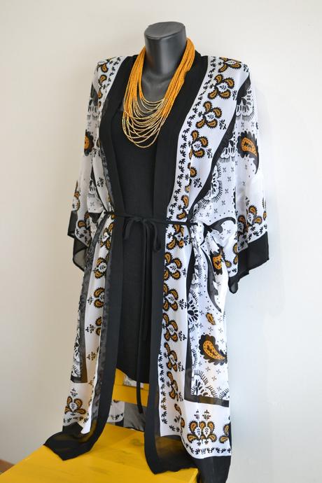 Žlto-zlatý korálkový náhrdelník, h&m