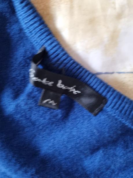 Modrá pletená vesta 38, 38