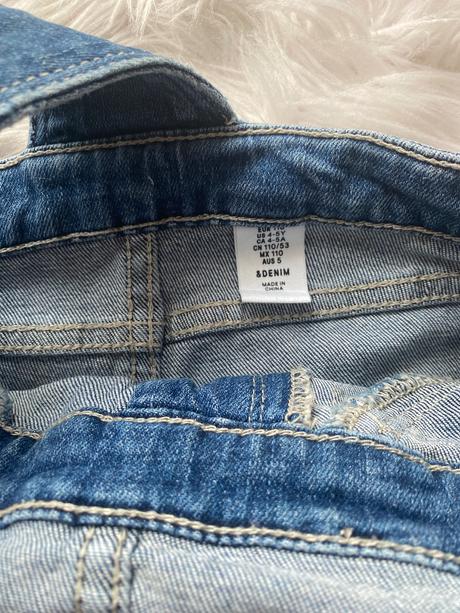 Riflove šortky na traky, h&m,110