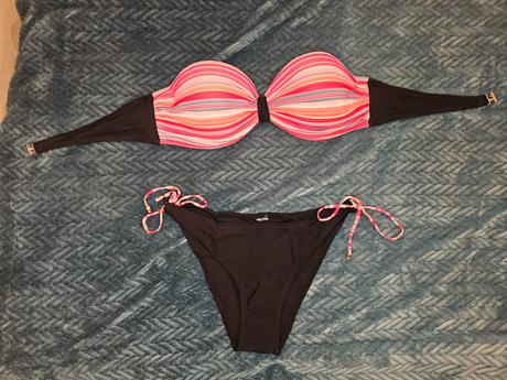 Dámske plavky čierno-rúžové, new yorker,s